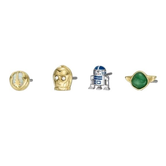 Fossil Jewelry - Star Wars X Fossil Gold Stainless Steel Stud Earrings Set 40th Anniversary